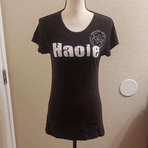 Maui Built Haole black v-neck t-shirt